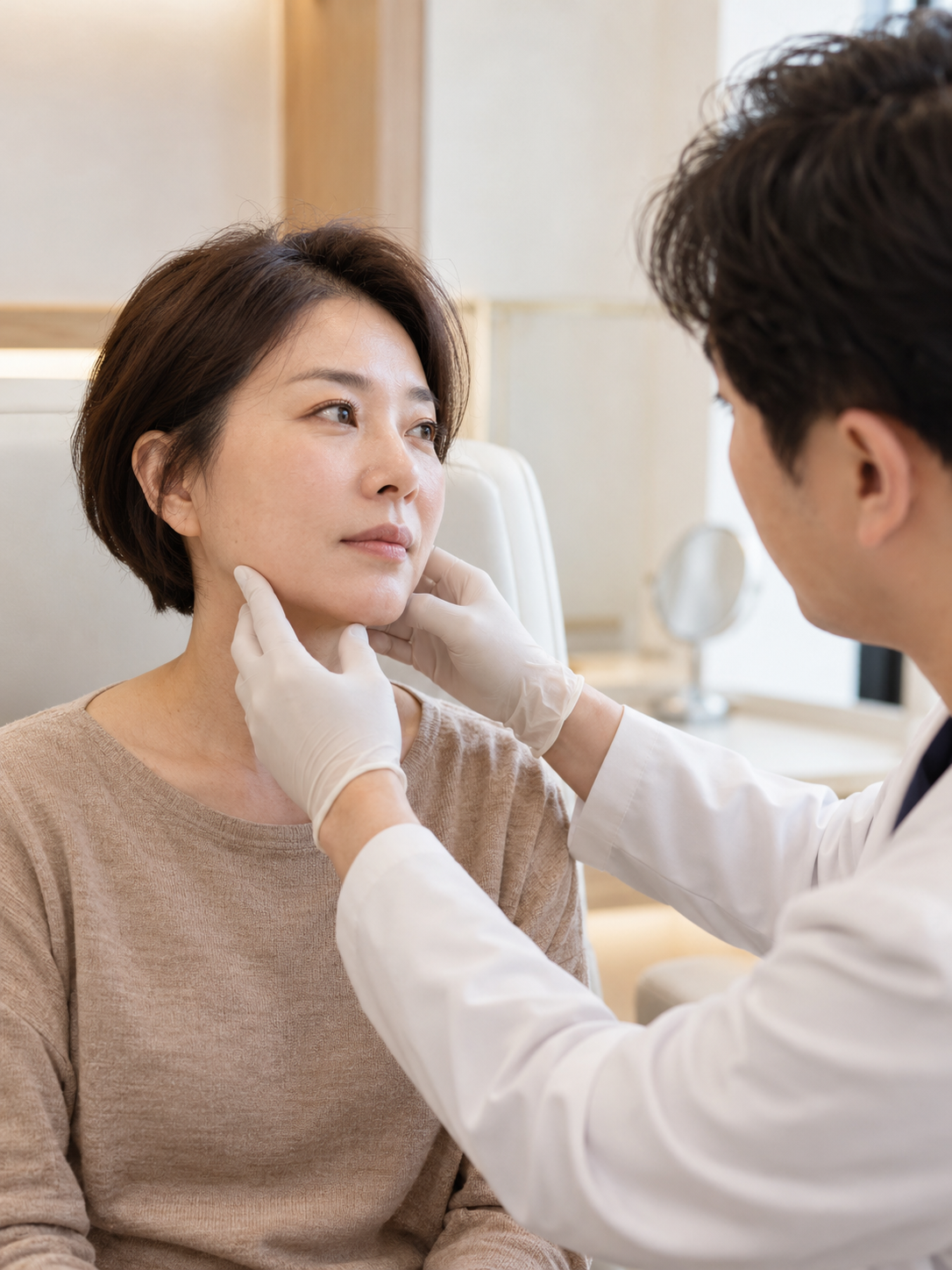 AI 생성 실사 예시: 안면 리프팅 상담